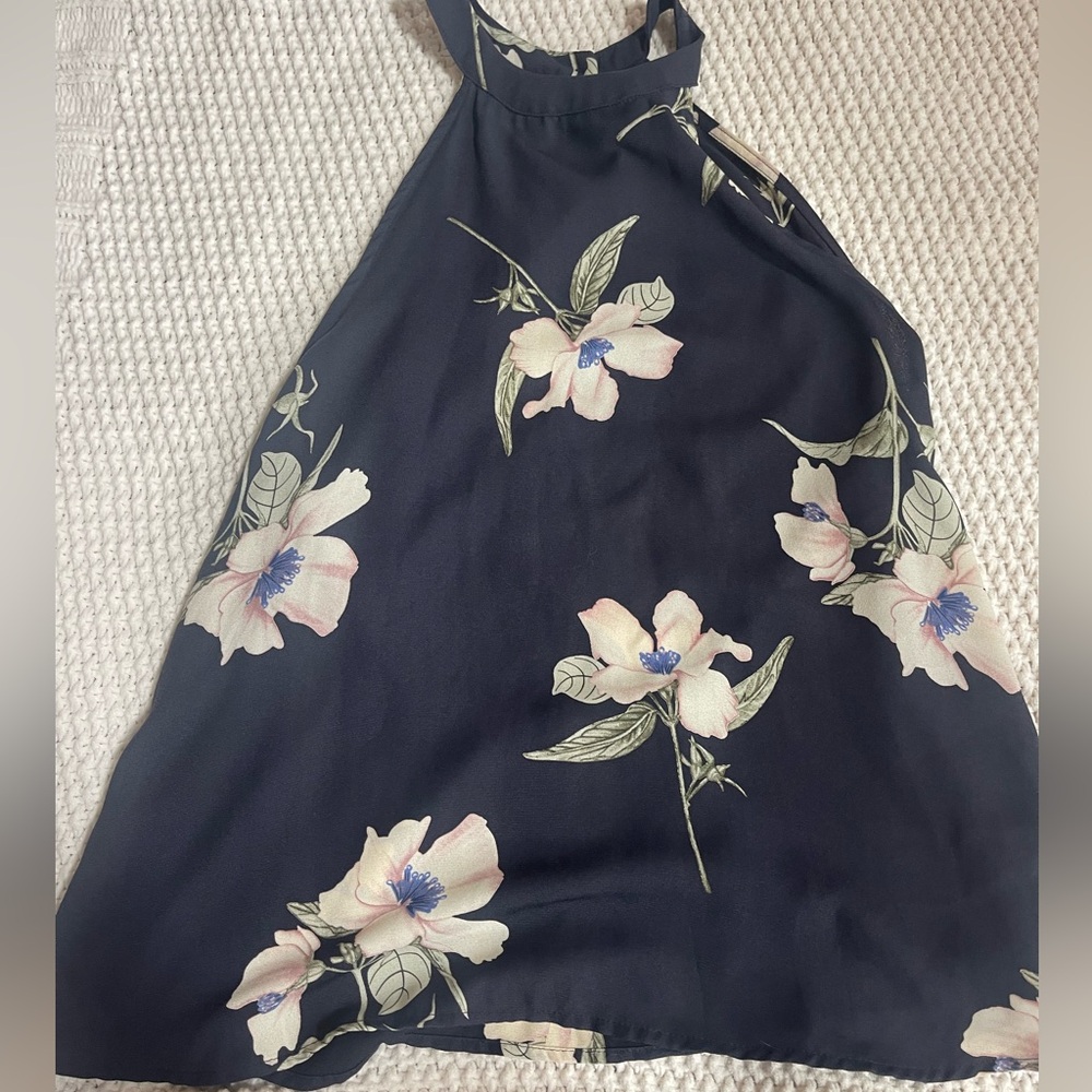 Dainty Hooligan Navy Sleeveless Tank Floral Top Size Medium